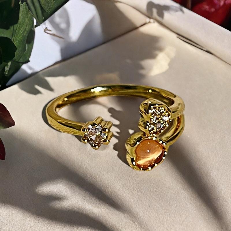 Blind Box Paar, Pfirsichblüten Tropföl Schmetterlingsring, Mittelalterliches Französisches Retro Nischendesign, Leichter Luxusring für Frauen