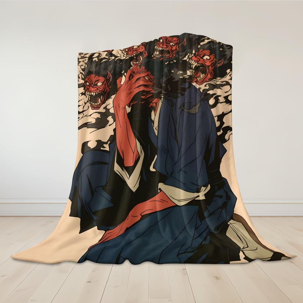Demon Horde Gloom Flannel Blanket Warm Soft Halloween Christmas Couch Warm Cozy Decorative Decor Gift for All Season