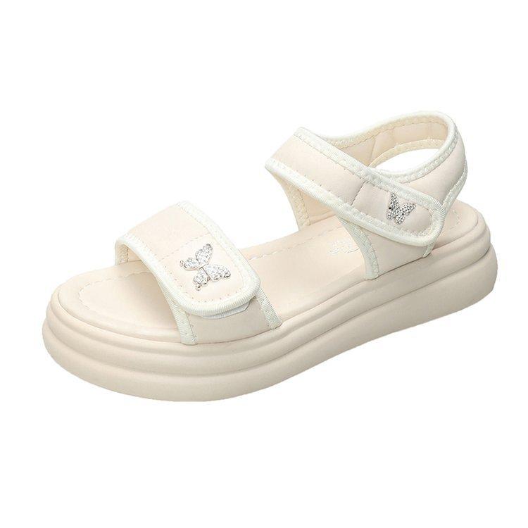 [Ushilai] Sandalen mit weicher Sohle Damen neu Klettverschluss lässig dicksohlige Damen rutschfeste Strandschuhe im Sommer 2025