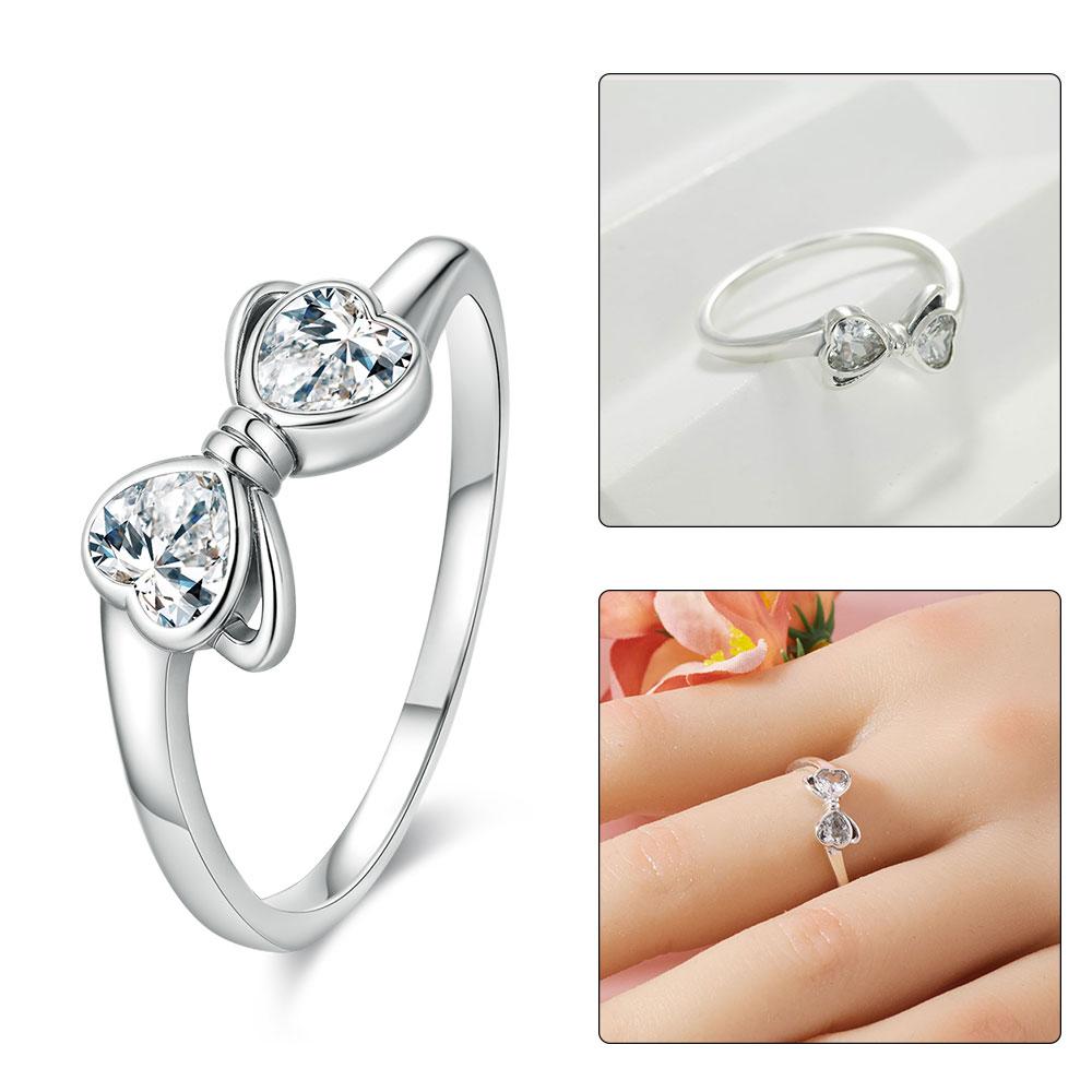 

925 Silver Sparkling Hoops Ring Love Heart For Women Fashion jewelry Firefly Clover ring Party Anniversary Fine Gifts 6