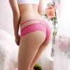 WHITE FANG Lace Floral Sexy TT06 Women's See-Through Thongs, Lingerie, (01 Black)