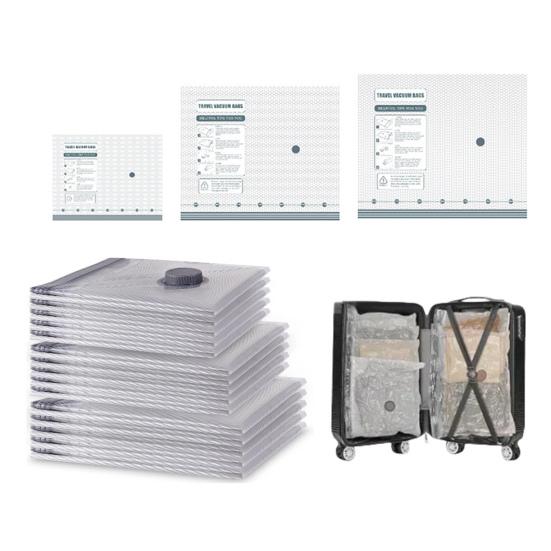 Vacuum Compression Bags with Rechargeable Air Pump Travel Storage Bag Fast Compression Packing Bags for Luggage Suitcase Clothes