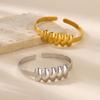 Retro Ocean-Style Conch Seashell Stainless Steel Stackable Bracelet and Ring Set