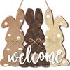 Pastoral Style Wooden Rabbit Easter Door Hanger Decoration