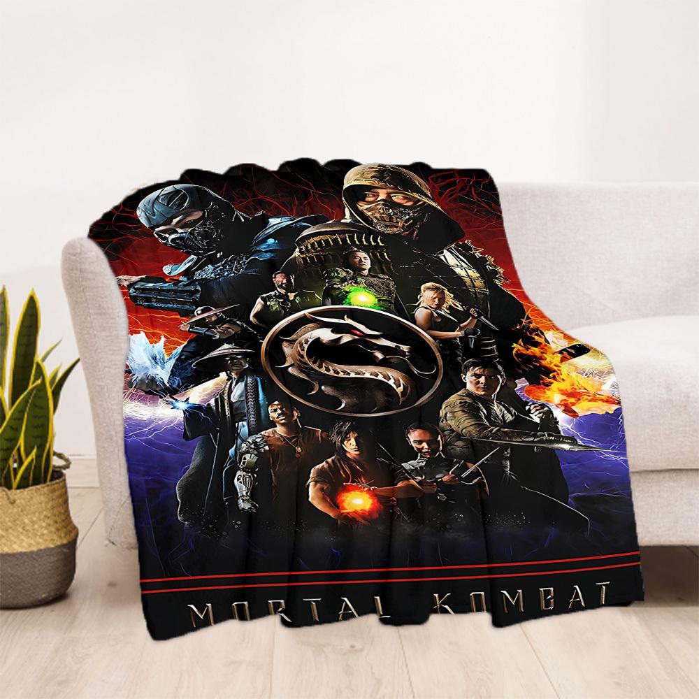 1PC Manta de Exterior Mortal Kombat Ligera de Franela, Suave y Cálida, Para Todas las Estaciones, Exterior, Camping, Sala de Estar, Oficina, L1106022