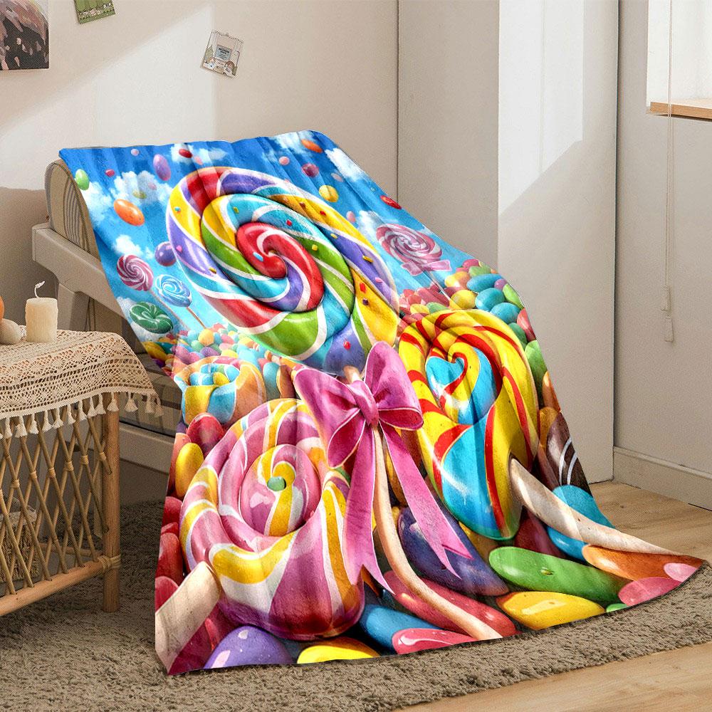 Colorful Candy Wonderland print blanket soft and cozy perfect for the living room bed sofa or a nap,gift