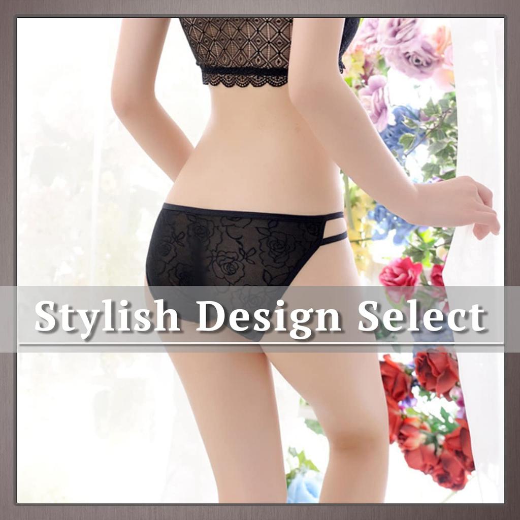 ONE LIMITATION Lace Ribbon Sexy PT007 Women's Thongs, Panties, Underwear, Lingerie, (3. Beige)