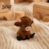 Animal Statue for Office 3D Printed Highland Cow Figurines Cartoon Sitting Sculpture Cute Novelty Gifts Children Ornament Desk Decoration Creative
