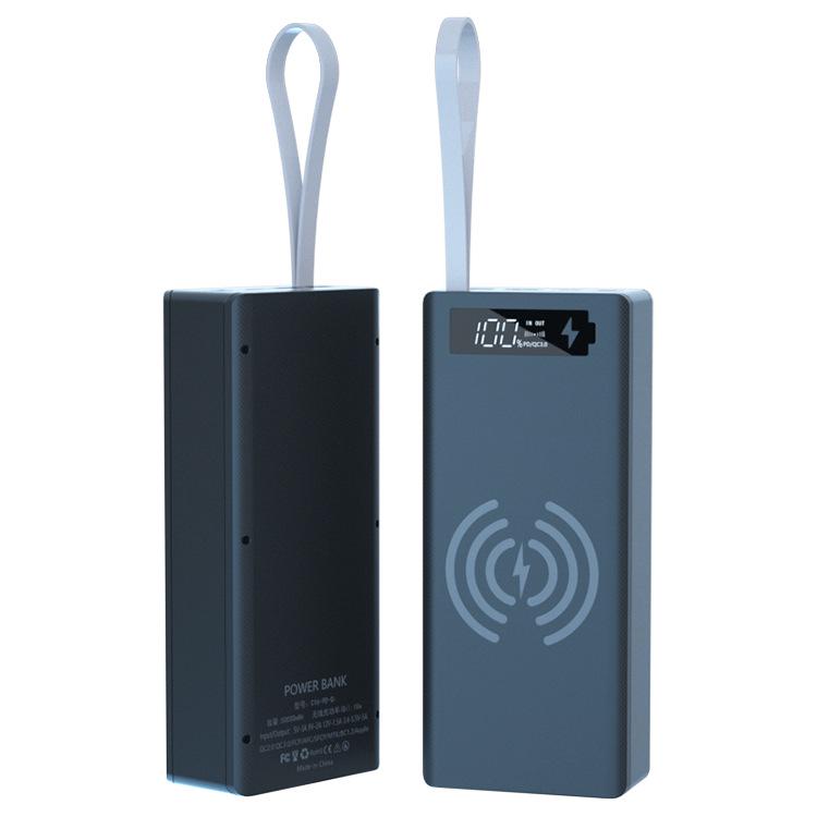 16-Slot DIY Removable 18650 Battery Power Bank with Fast Wireless Charging