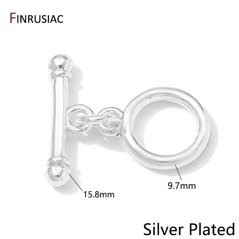 

14/18K Gold Plated Brass Round OT Clasp Toggle Clasps For Jewelry Making,Connectors Hooks For DIY Handmade Crafts Accessories 2 sets
