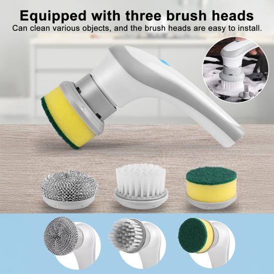 Elektrische Rotationsreinigungsbürste Wiederaufladbares Design Leistungsstarker Motor Reinigungsbürste mit 3