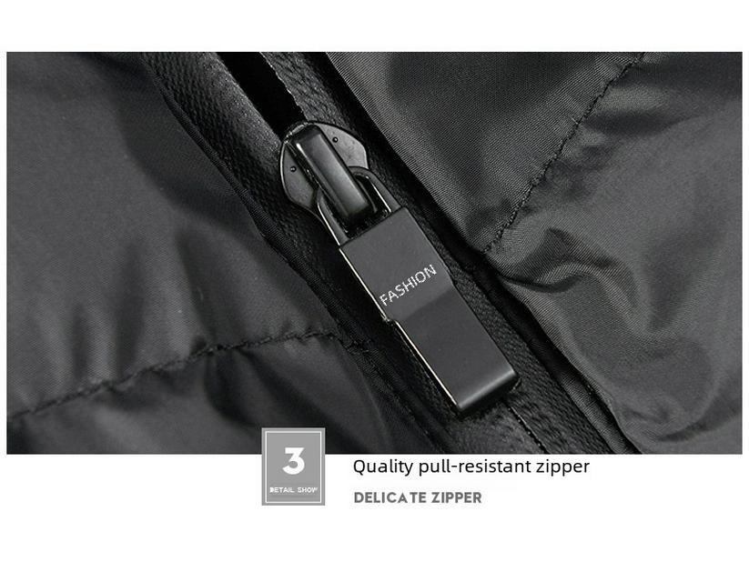 Men's Slim Fit Stand-Up Collar Thick Solid Color Down Cotton Jacket for Fall/Winter - Large Size Casual Vest