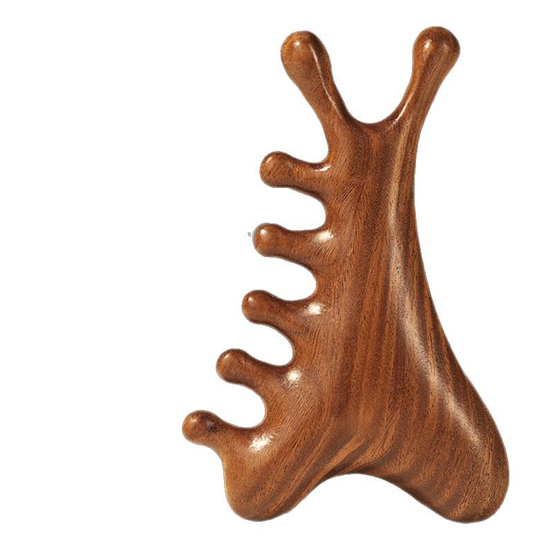 Multifunctional Sandalwood Massage Comb: Meridian Unblocking, Gua Sha, and Scalp Acupressure