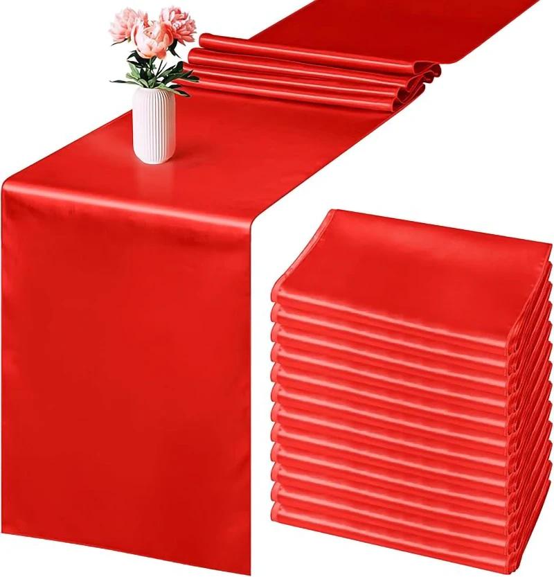 2-10PCS Satin Table Runner 30x275cm For Wedding Party Events Decoration Birthday Parties Banquets Decor Graduations Engagements