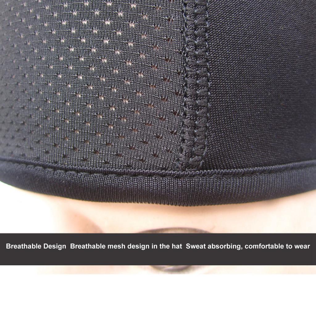 Helmet Lined Cap Breathable Sweat Absorbing Stretchy Unisex Motorcycle Helmet Liner for Cycling Running Black