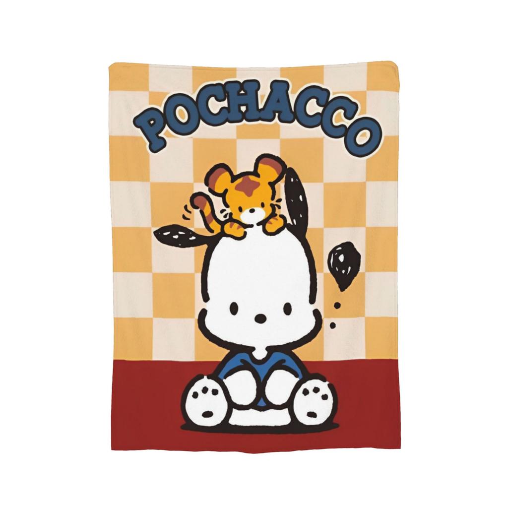 Pochacco Cute Blue Flannel Blanket Cartoon Dog Awesome Throw Blanket for Bed Sofa Couch 125*100cm Bedspreads,
