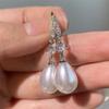 Fashion Water Drop Zircon Zircon Dangle Earrings for Women Bridesmaid Wedding Zircon