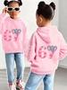 Kids Cute Donut Hoodie Cartoon Dessert Print Boys Girls Long Sleeve Pullover Sweatshirt Sweet Food Graphic Casual Tops Spring