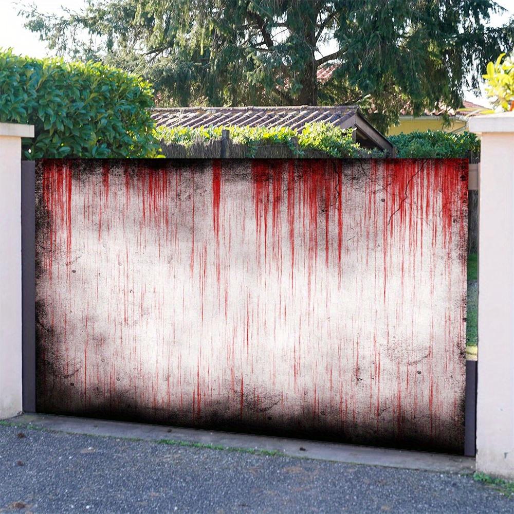 1pc Halloween Horror Photography Background - The effect of red blood drops on a textured white background, polyester