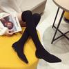 Internet Celebrity Winter Flat Boots Knitted Wool Women's Shoes Socks Pointed Elastic Thick Heel Martin Women's Boots