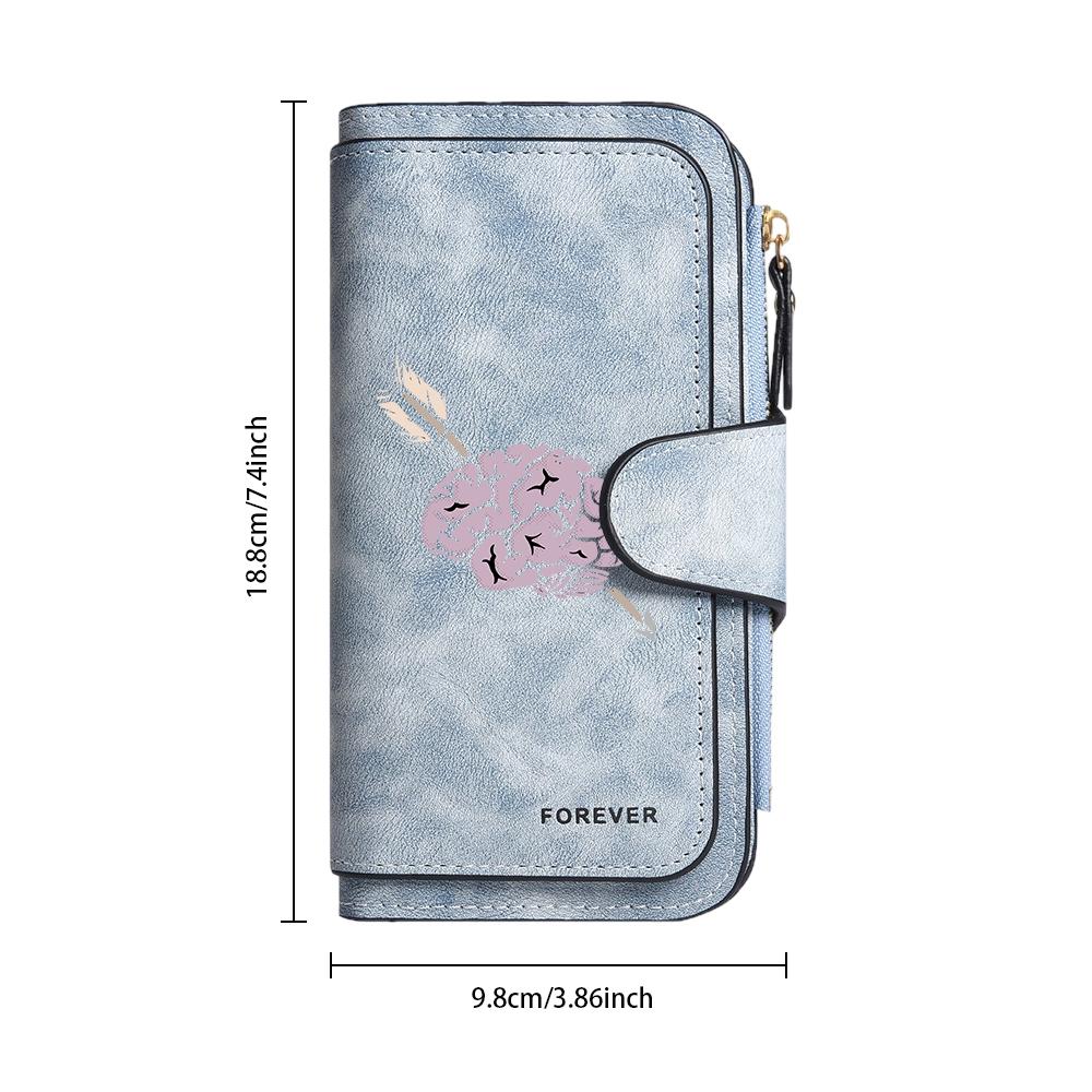 Creative Printed Long Wallet Fashion Casual Portable Multi Card Slot Daily Use Forever Leather Purse