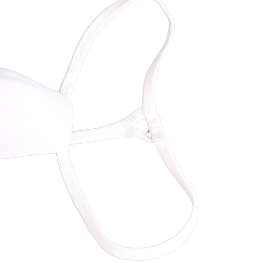 Men Bulge Cup Soft Polyester Cotton Stereo Shape Bulge Covering Up Underwear Cup with Strap White