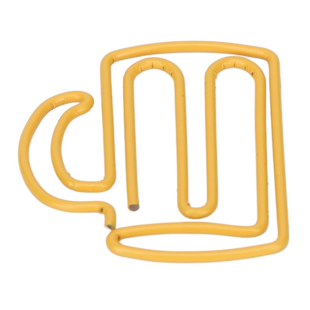 100Pcs Cup Shape Kids Paper Clips Yellow Small Paper Clips Decorative Cool Paper Clips  Book Marking