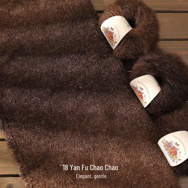 Filato in Lana Alpaca Mohair Seta Tinta Unita per Lavorare a Maglia a Mano Maglioni, Sciarpe e Sciarpe