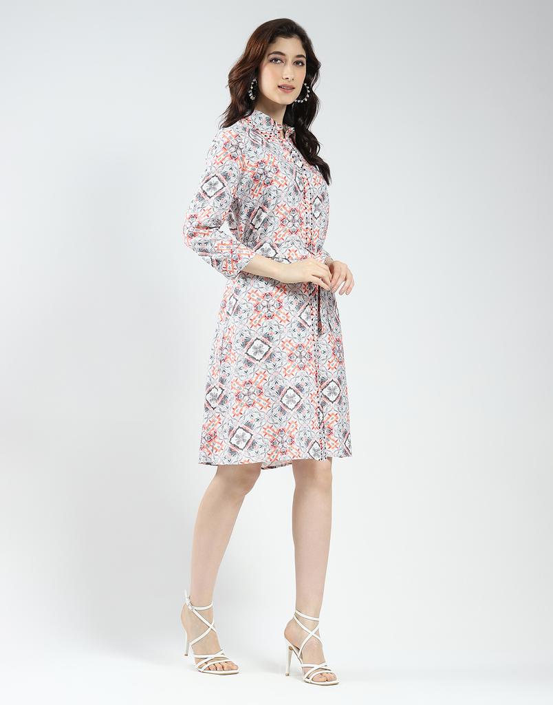 MONTE CARLO Damen-Tunikhemd mit bedrucktem Kragen