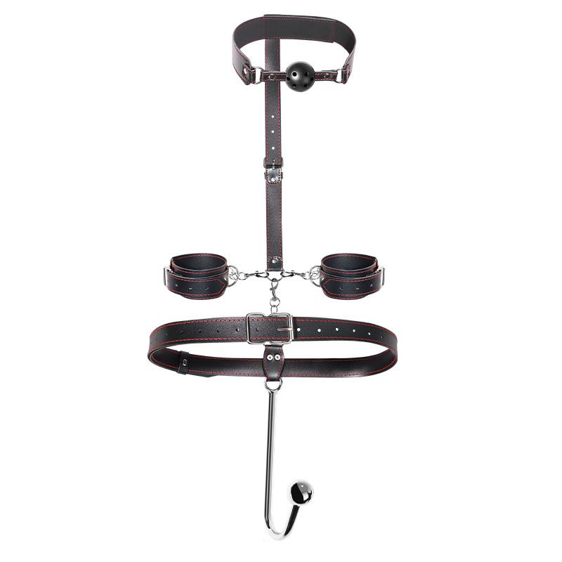 Long Love SM Set: Adult Erotic Bondage Toys with Handcuffs, Gag, and Flirting Restraint Props for Couples.