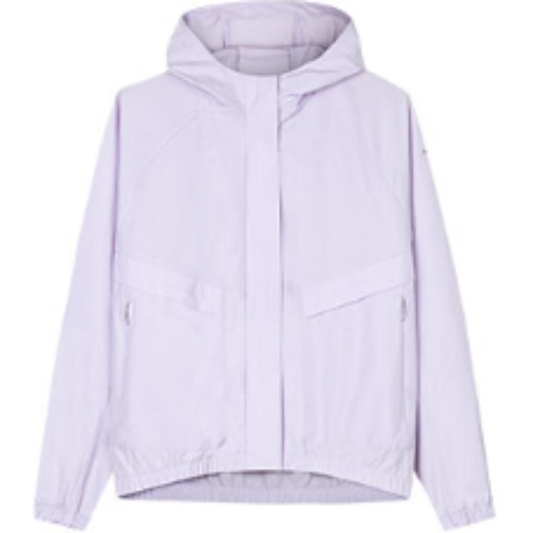 

Anta Solid Color Versatile Hooded Long Sleeve Windbreaker Women outerwear Light-Purple 162437613-1 M