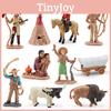 Western Themed Pvc Figurine Collection With Cowboy And Native American Figures For Children Play