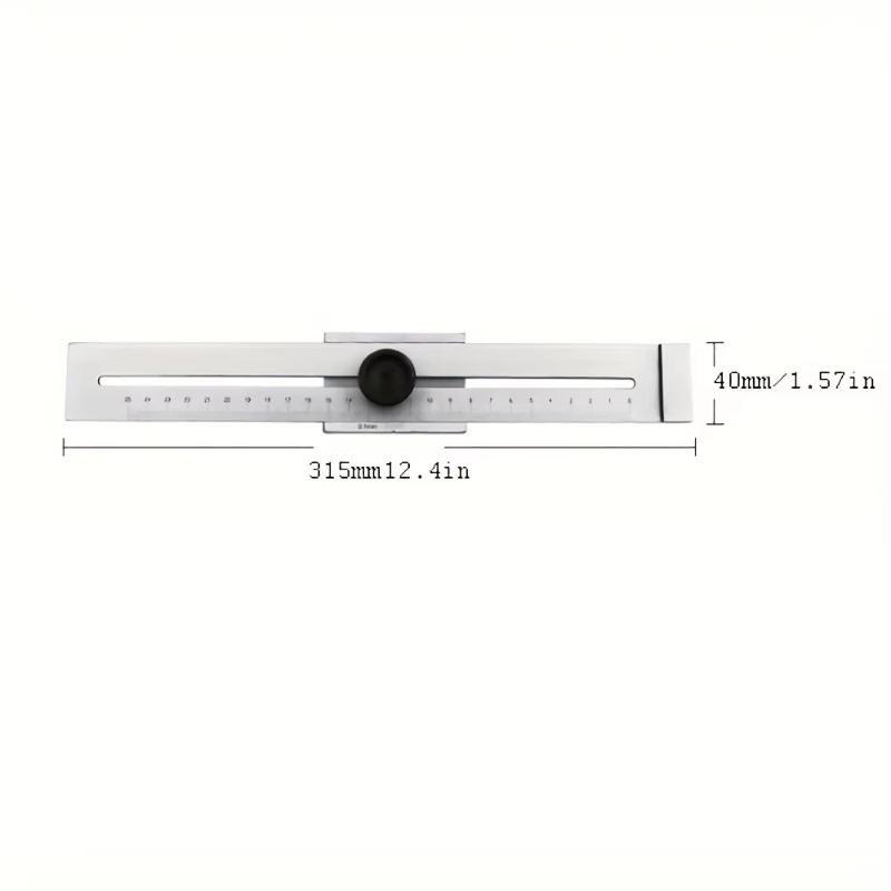 Precision Steel Parallel Ruler Marking Gauge 200-300mm Sliding Line Marker for Woodworking Home Renovation Work