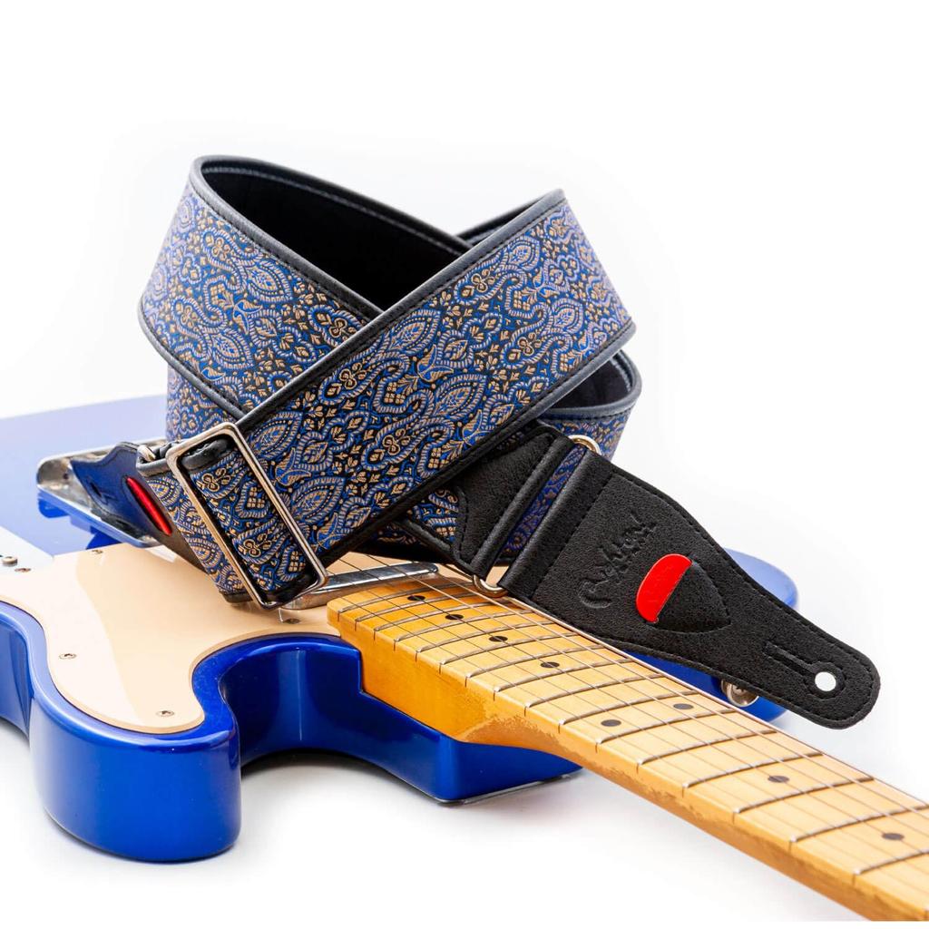 Straps 6cm Cordoba Blue RightOn! Guitar/Bass Strap, Wide, 90-150cm,