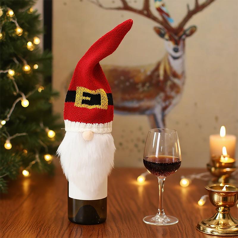 1PC Champagne Decoration Christmas Decorations Wine Bottle Bag Cute Santa Claus New Year Multiple Options Available