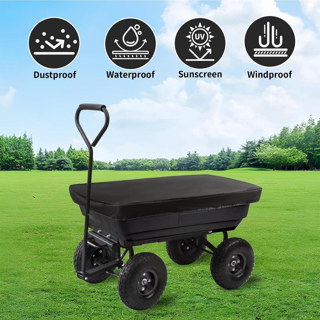 Garden Cart Cover Waterproof Outdoor Garden Cart Dust Protector Dustproof Oxford Fabric Trolley Protector Canopy for Lawn Yard