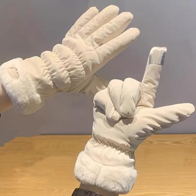 Touchscreen-Winterhandschuhe für Damen – warm, winddicht und verdickt mit Samtfutter zum Autofahren und Radfahren