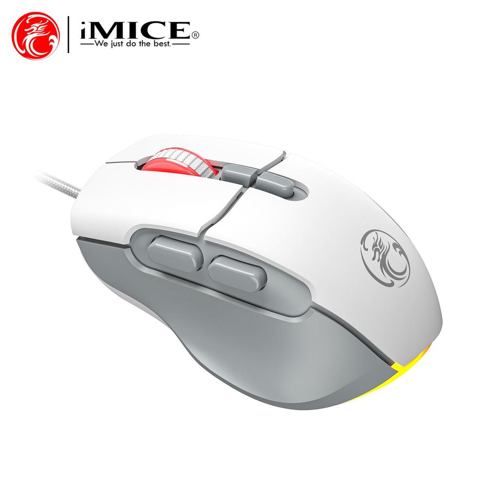 Souris Gaming Filaire IMICE X7: Design Lumineux Coloré, 7 Boutons, Bouton de Tir, Long Câble USB