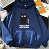 Long Sleeves Printed Funny Cat Men's Women's Hoodies Casual Breathable Clothing Loose Oversize Simple Couple's Top