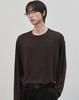 Work On Body Off Rested Semi-Overfit Round Neck Knit [Brown]