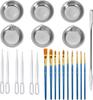 LEAUNGYOO Plastic Model Painting 10 Paint 1 Toning 6 Paint and 3 Toning Needle Tubes 23-Piece Set Brushes, Stick, Trays, (23-Piece Set)