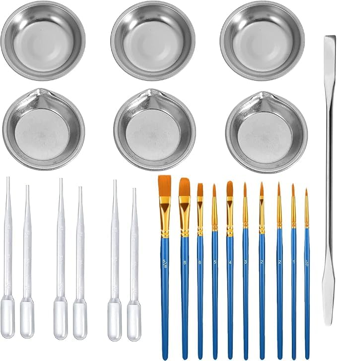 

LEAUNGYOO Plastic Model Painting 10 Paint 1 Toning 6 Paint and 3 Toning Needle Tubes 23-Piece Set Brushes, Stick, Trays, (23-Piece Set)