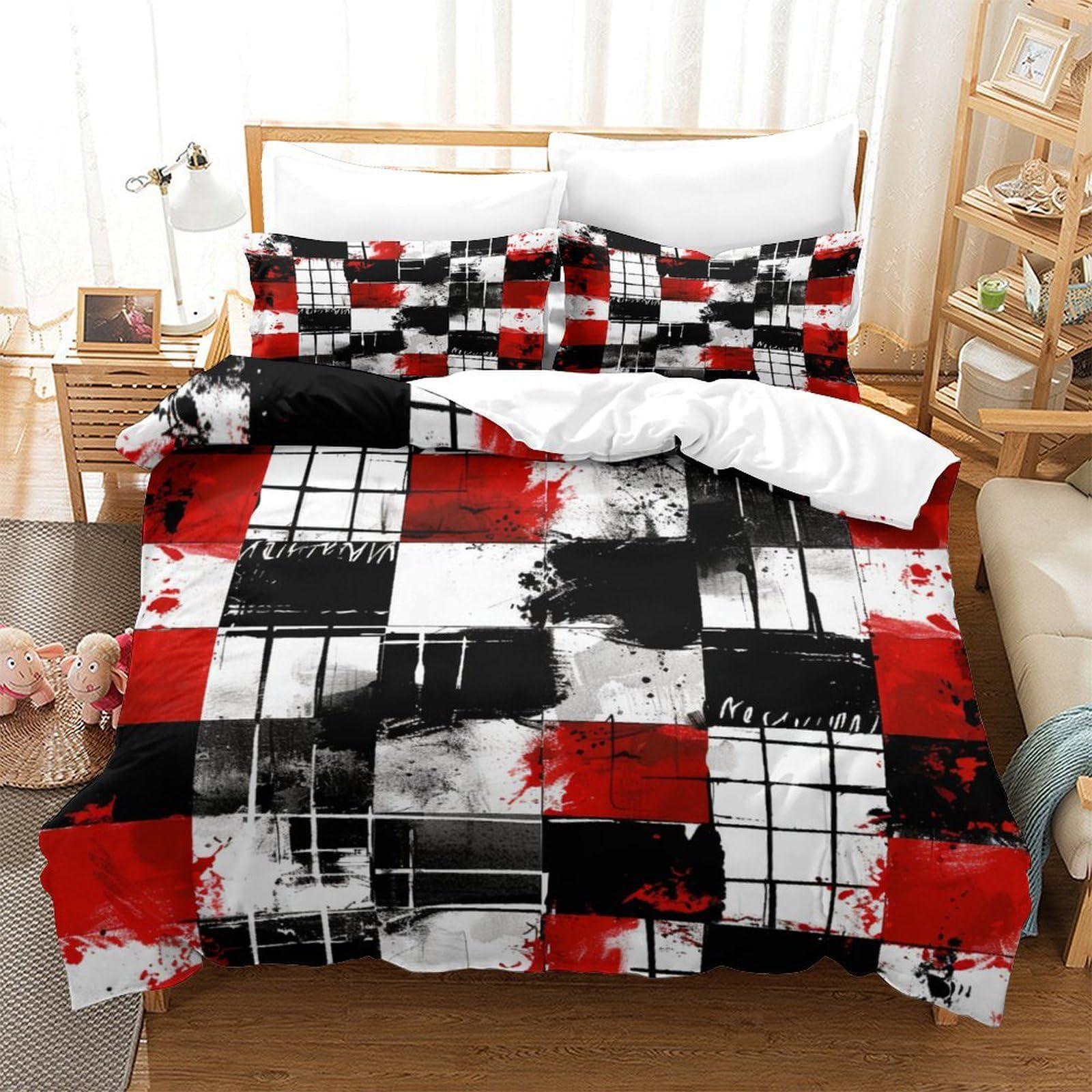 

Трехсекционный пододеяльник с 3D-абстрактной цифровой печатью, постельное белье, домашний текстиль, комплект из трех предметов EU single 135*200