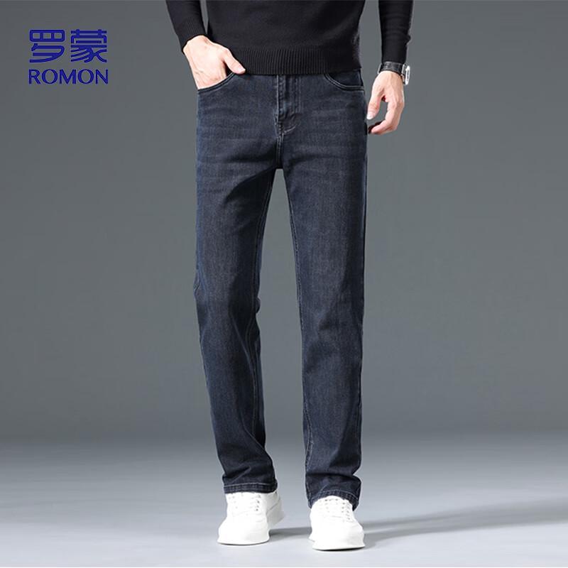 ROMON Men's Business Casual Straight Fit Stretch Jeans