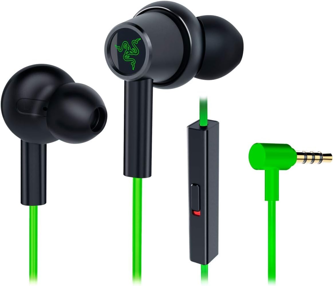 

Razer Hammerhead Duo Console Gaming Razer Green Limited Hybrid Headphones with Compatible with and Earphones, Edition, 3.5mm Drivers, In-Ear Mic, PS4, зелёный