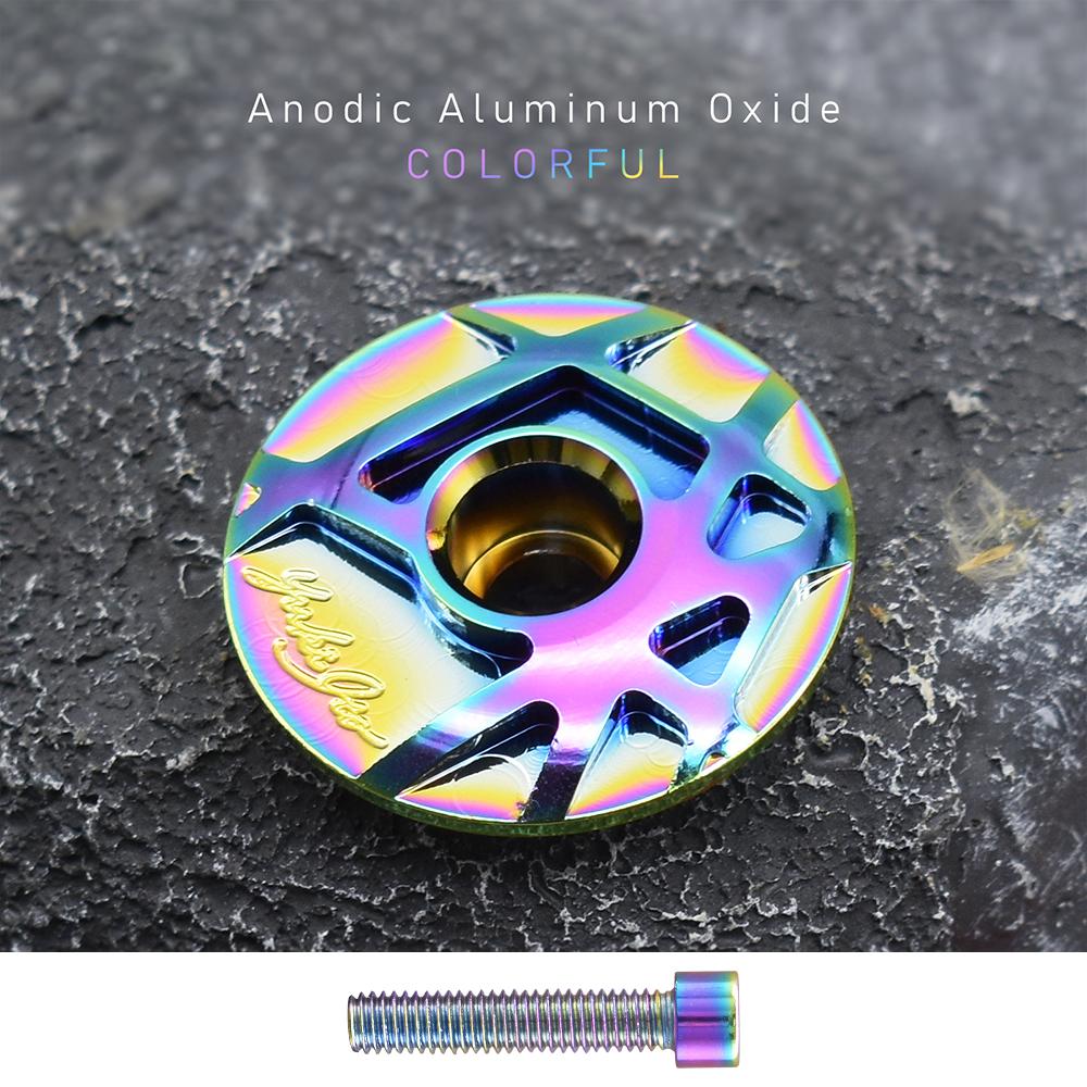 Bicycle Headset Cap MTB Road Bike Stem Headset Top Cap Cover CNC with Screw for 28.6mm Fork Head Tube Cycling Accessories