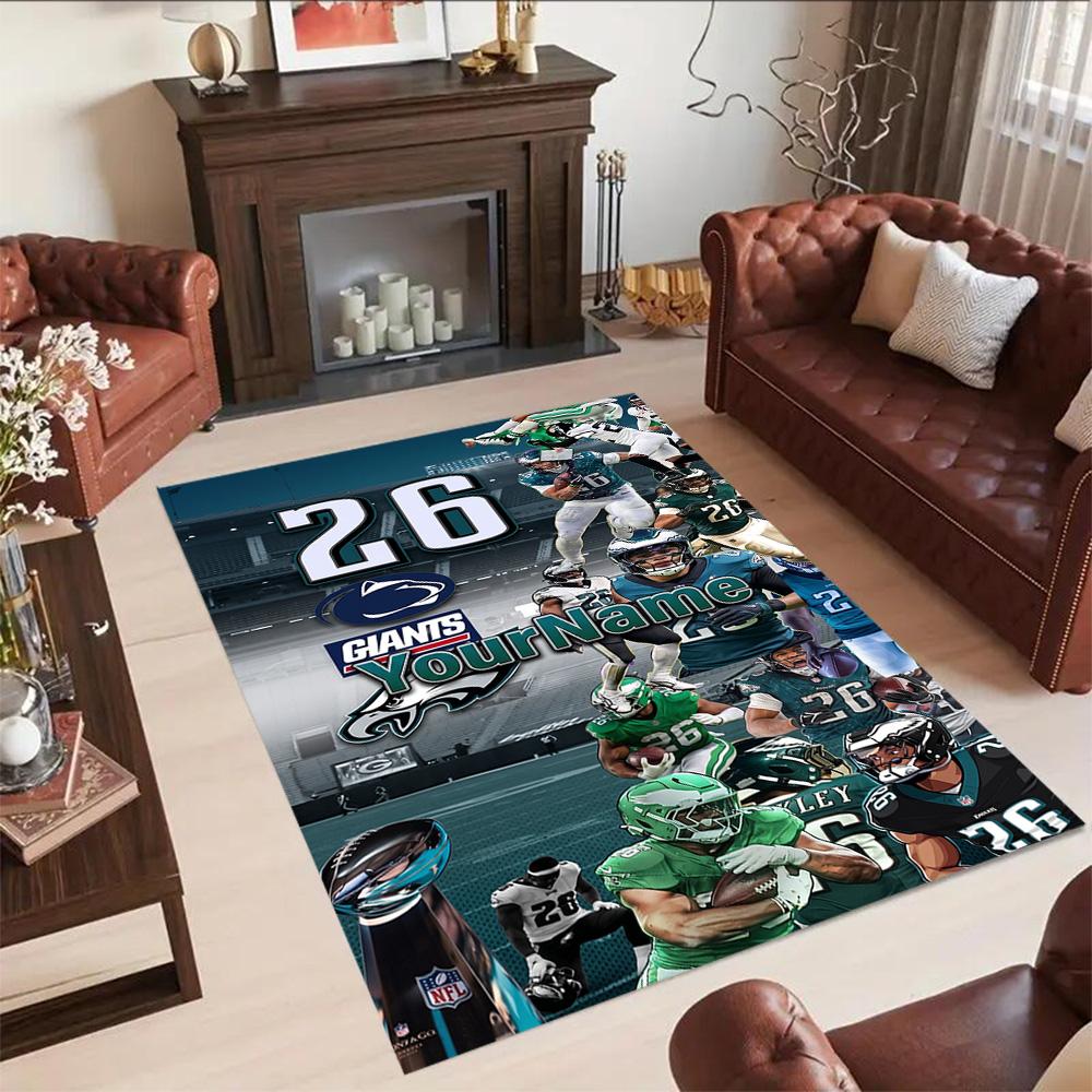 Philadelphia Eagles Customized Name Carpet Design For Game Room Dormitory Dining Room Balcony Antislip Rug Anime Office Decor