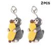 Cute Crochet Monkey Banana Keychain Handmade Knitted Animal Bag Charm Backpack Pendant Key Holder Lovely Gifts