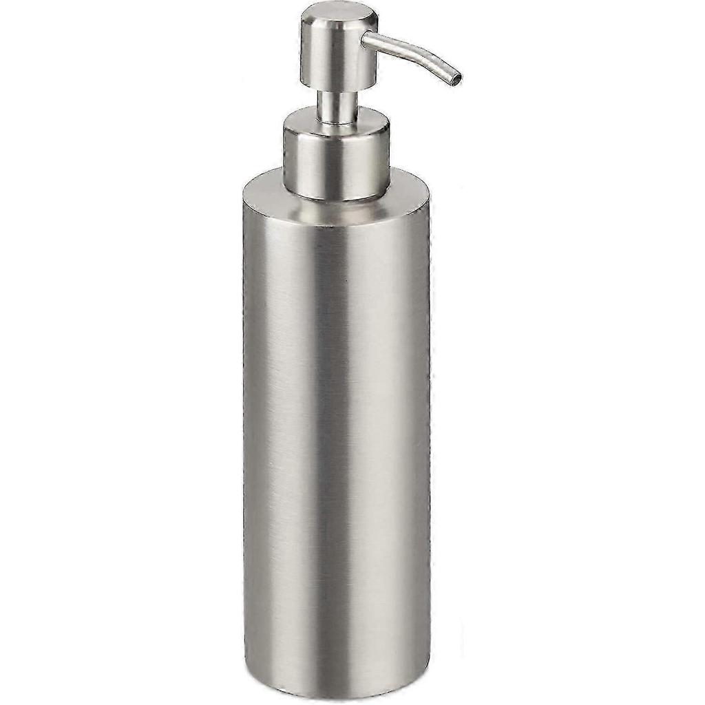 Refillable Soap Dispenser in Brushed Stainless Steel 220 ML Silver