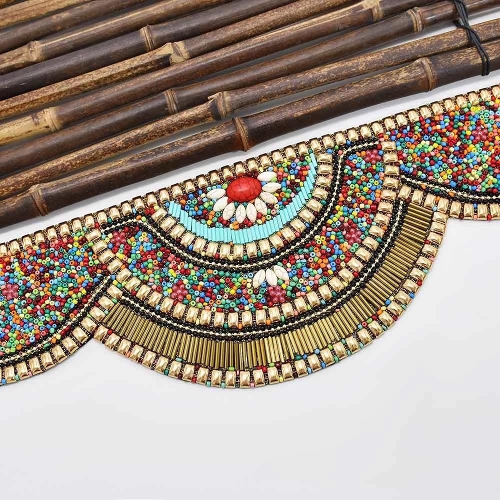 Adjustable Bohemian Women Belt Shining Ethnic Beaded Waistband  Body Jewelry for Holiday